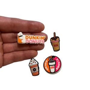 Dunkin’ Donuts coffee shoe/croc charm 4 piece bundle NEW trending